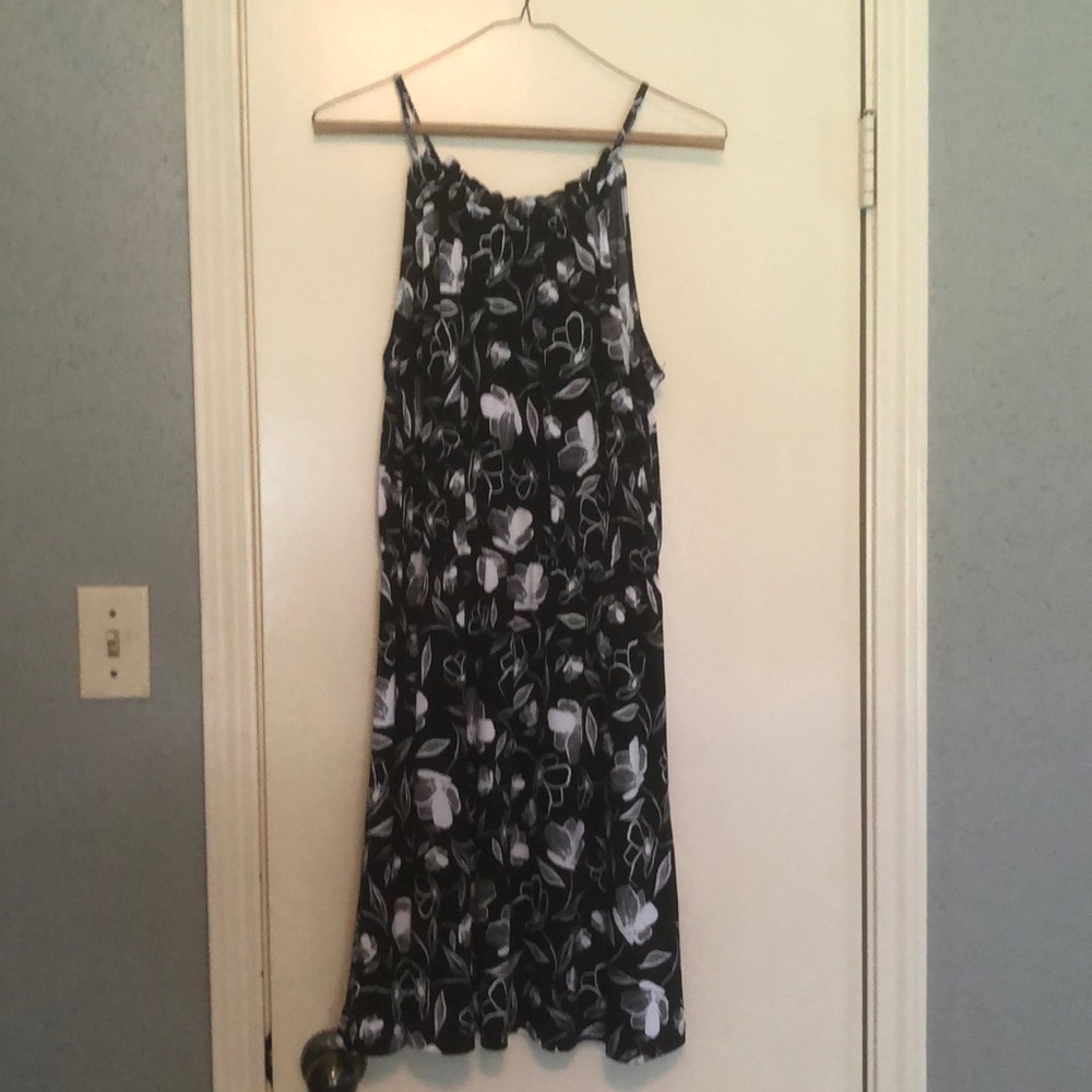 Black and white floral dress